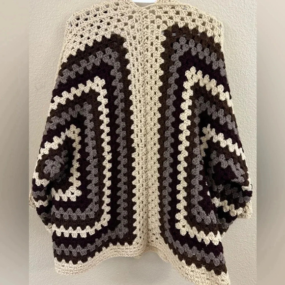 Handmade Crochet Hexagon Boho Cardigan - Picture 2 of 8